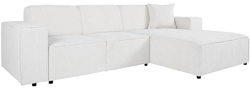 BEAUTY SOFA Pedro Ecksofa, Breite 267 cm, L Rechts, Raven 21, Hellbeige, Minimalistisches Design, Freistehend, Hochwertige Polsterung