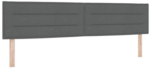vidaXL Kopfteil Linien-Design Dunkelgrau 200 cm Stoff