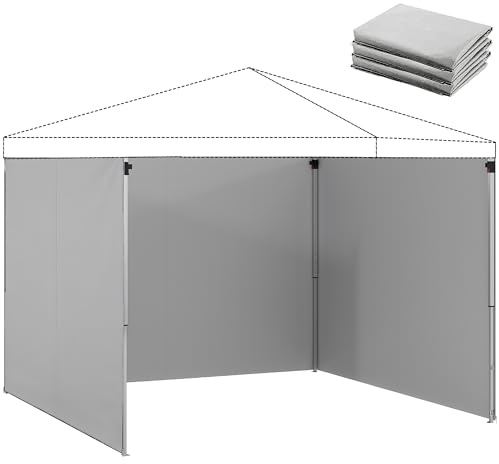 Outsunny Paneles Laterales 3 Piezas para Gazebo 3x3 m Gris Claro