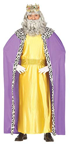 GUIRMA | Disfraz de Rey Mago Adulto (52-54/L) - Capa, Cinturón y Túnica - Disfraces de Navidad, Reyes Magos y Año Nuevo para Fiestas y Celebraciones - Ideal para Hombre Adulto - Amarillo