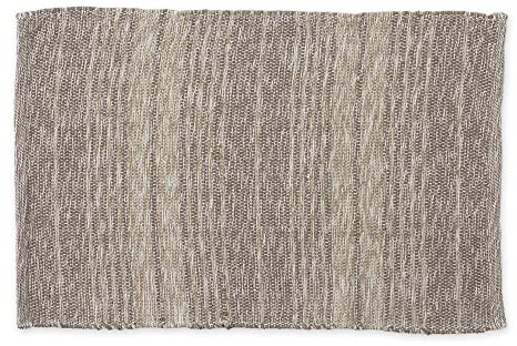 DII Woven Rag Rug Collection Recycled Yarn Variegated Rustic Stripe, 2x3', Stone