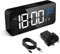 HERMIC Alarm Clock, Digital Clock USB Rechargeable with Temperature Display, Snooze, Dual Alarms for Bedroom, Bedside, Office& Travel(Adapter Included) (Black)