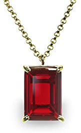 Collar con Colgante de Granate - Collar de Joyería con Colgante Personalizado para Mujeres - Joyería de Moda, Joyería de Novia, Joyería de Piedra de Nacimiento - Collares Hechos a Mano