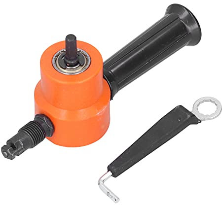 Mordedora de Doble Cabezal Accesorio de Broca Versátil Ajustable en 360° Cortador de Metal Mordedora de Hoja de Doble Cabezal para Corte de Curvas Rectas Y Circulares