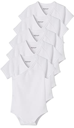 VERTBAUDET Lot de 5 bodies manches courtes bébé ouverture naissance BASICS lot ivoire 3M(60CM)