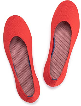 Frank Mully Damen Ballerinas Slip On Knit Kleid Schuhe Pumps Schuhe Runde Zehe, Rot, 39.5 EU