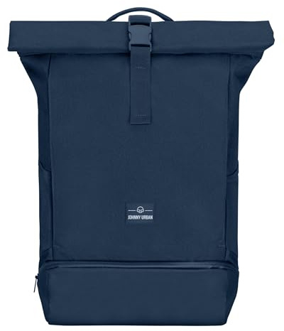Johnny Urban Roll Top Backpack Women & Men Dark Blue - Allen Large - Rucksack for School, University, Work - Laptop Compartment 16 Inch - Water-Repellent