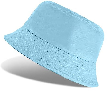 UMIPUBO Fischerhut Bucket Hat Herren Damen Bunt,Sonnenhut Sommerhut Bestickte Fischerhüte,Blumendruck Früchte Druck Mütze,Freizeithut Anglerhut Unisex Hüte (Einfarbig-Blau)