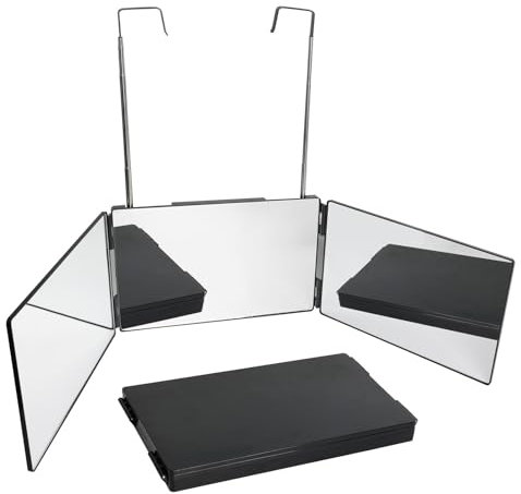 Kosmetikspiegel 360 Grad Spiegel Wandmontage Rasierspiegel Duschspiegel Duschspiegel Spiegel Dusche Rasieren Badspiegel 3 Wege Spiegel mit Halterungen Höhenverstellbarer mit Haken