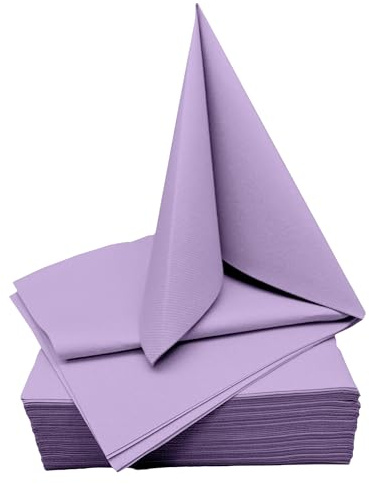 STAUBPIRAT Airlaid Servietten lila – 40 x 40 cm Dinner Serviette stoffähnlich - Gastro-Qualität - Tischdekoration für Geburtstag, Hochzeit, Feiern und Events pastell-lila