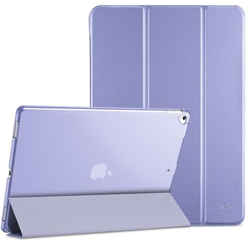 ProCase Fodral för iPad Pro 12.9 1:a/2:a generationen 2017/2015 [gammal modell], bil väckning/sömn, ultratunt och lätt stativ fodral med halvtransparent baksida smart fodral - ljuslila