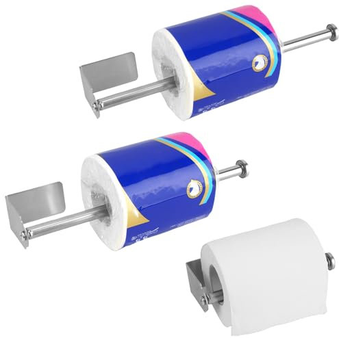 Dazkzooy Juego de 3 portarrollos papel higienico - Soportes autoadhesivos de acero inoxidable para baño y cocina sin taladrar, la mejor combinación de accesorios de baño, toalleros de baño sin taladro