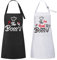 ROSEMO 2pcs Mr. & Mrs Küchen Schürze The Boss und The Real Boss Lustige Paare Küchenschürze mit Tasche Verstellbar Kochschürze Grillschürzen Geschenk für Hochzeit Verlobung Valentinstag Weihnachten