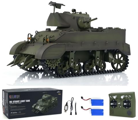 wheelfun Henglong 1/16 RTR 2,4 GHz RC Tank US M5A1 Stuart VI