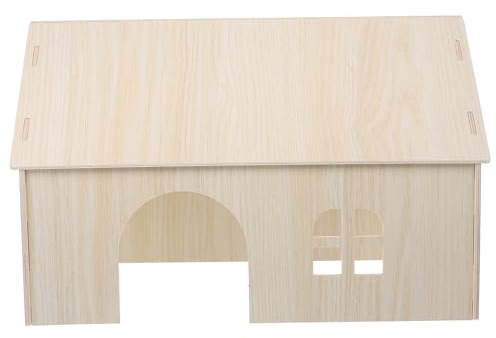 Abaodam Casa in Legno per Criceti e Porcellini d'India Rifugio Sicuro e Dondolo per Piccoli Animali Gioco e Nido Accogliente per Hamster e Cincillà Casa in Legno Liscia e Naturale
