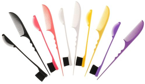 GANAZONO Juego de 5 Pares de Cepillos y Peines de Doble Filo para Cejas y Cabello Color y Herramientas para Peinar Bordes y Cardar Kit Portátil para Uso Profesional y Viaje