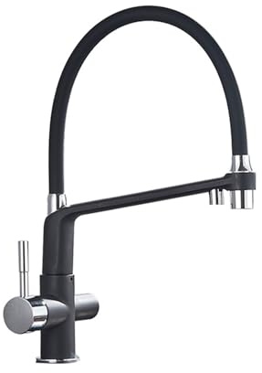 Borstad 360 graders roterande Pure PullDown blandningskran för renat vatten (krom)