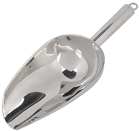 Annadue Cuchara de Hielo de Acero Inoxidable, Cuchara Multifuncional para Alimentos para Granos de café, Frutas Secas, Pala de Hielo de 12oz para Cocina y Hogar (12 onzas)