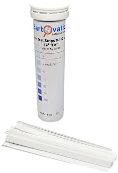 Bartovation Iron Test Strips for Measuring Fe2+ (Ferrous) or Fe3+ (Ferric) in Water, 0-100 ppm [Vial of 50 Strips]