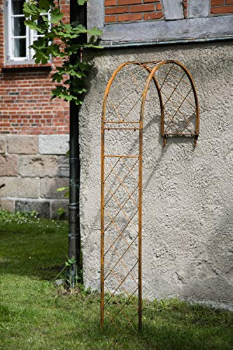 KUHEIGA Wandrosenbogen Metall B: 100cm / H:205cm, Rankbogen Rost, Metall-Bogen, Halb