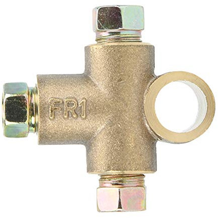 10mm 3 Way T-Shape Brake Tee, 3/16 T Piece Line Connector With 3 Male Nuts Short Unions M10