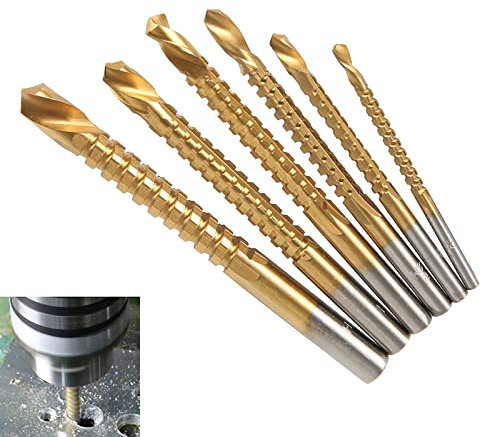 6pcs Serrated Drill Bit Set,Titanium Coated Hss Twist Drill Bits,40 In 1 Multifunctional Drill Set,Masonry Drill Bits Set Glass Drilling Bits,Wood Metal Plastic Hole Holesaw Tool (6PC)