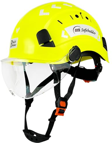 SAFEBUILDER Safety Helmet ANSI Hard Hat with Visor Vented Construction