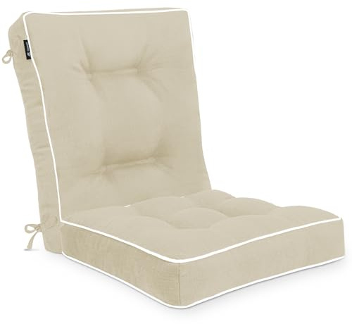 Favoyard Rocking Chair Cushion Set, Indoor & Outdoor Rocker Cushions, Water Resistant Seat Cushion Set for Patio Furniture 3-Year Color Fastness Chair Pads with Ties, Beige