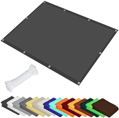 Sonnensegel, wasserdicht, rechteckig, 1,8 x 2,1 m, langlebig, reißfest, für Hinterhof, Pool, Rasen, wasserabweisend, für Outdoor-Aktivitäten, Anthrazit