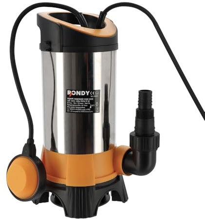 Tom pump källare 900W laddat vatten - pumpning av brunnar, källare, översvämmade lokaler - flöde 14 m3/h - flöde 10 m