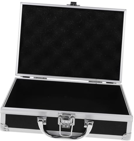 HEMOTON Tragbarer Aluminium Werkzeugkoffer Abschließbarer Hartschalen Aktenkoffer Mit Griff Aufbewahrungsbox Für Elektro Und Handwerkzeuge Vielseitig Einsetzbar Für Büro Und Reisen 23x16x7cm