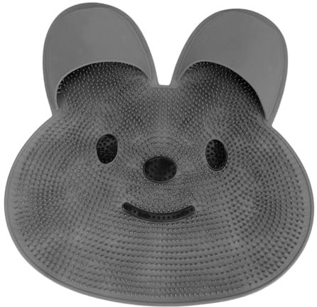 Tapis de Bain avec Gommage des Pieds, Coussin de Massage Antidérapant, Soulage la Fatigue, élimine Les Peaux Mortes, Nettoyant pour la Douche (Gray)