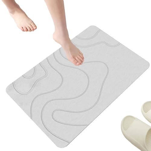Alfombra de baño de Piedra - Alfombrilla de Ducha de ita, Alfombrilla de baño de Secado rápido | Alfombra Absorbente de Agua sin Deslizamiento, Alfombrilla de Suelo Duro, Alfombrilla de Secado