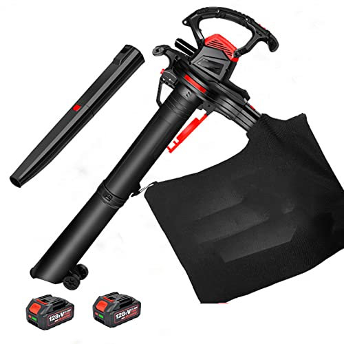 Soplador y Aspirador de Hojas portátil, 40 V, eléctrico, de Litio, 2 en 1, para jardín, Patio, habitación, Exterior, Doble batería.