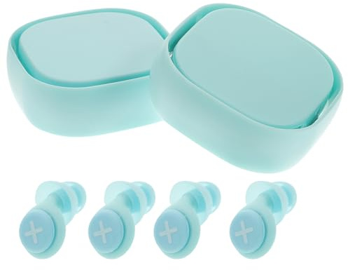 Milisten Tapones Oídos de Silicona Nano Antirruido Reducción de Ruido Ligera para Dormir y Diseño Ergonómico, 2 Juegos para Uso en Viaje y Trabajo