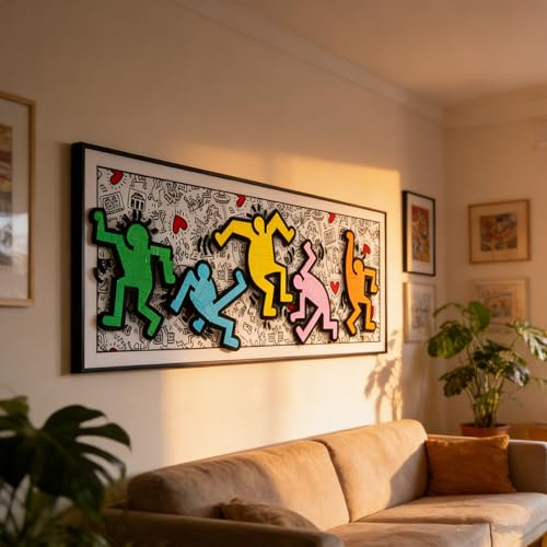 Display Wall Mount for LE/GO 31216 Keith Haring Dancing Figures - Brick Storage and Display Case Wall Panel, Suitable for Lego Enthusiasts (Wall Mount Panel Only)