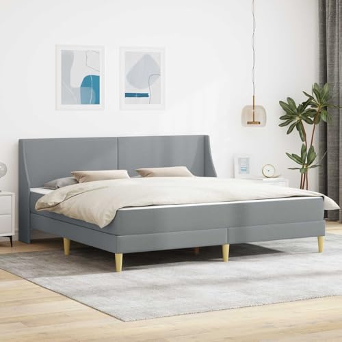 Zentexion Modern sängram med madrass och huvudgavel av polyester, stabil plywoodkonstruktion, ventilerande komfortskummadrass, praktiskt förvaringsutrymme, enkel montering för sovrum
