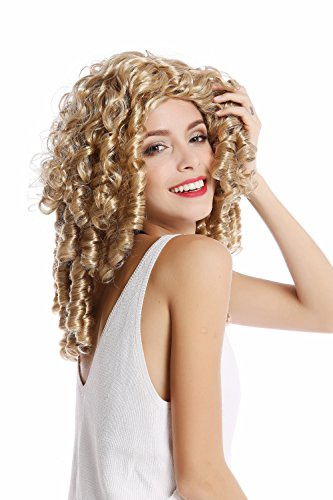 WIG ME UP - 91056-1-ZA7/ZA06 Perücke Damenperücke Karneval Halloween Barock Rokoko Biedermeier Gothic Lolita Cosplay Korkenzieher-Locken lang blond