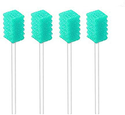 (50 Pack) Disposable Oral Swabs, Sterile Dental Sponge Swabsticks Unflavored for Mouth & Gum Cleaning