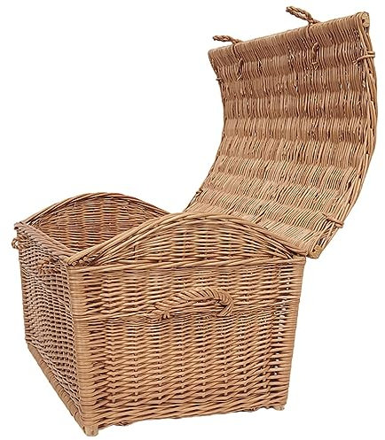 weeco Cassapanca in vimini marrone, 60 cm, cesto in vimini, cesto per la biancheria, in rattan