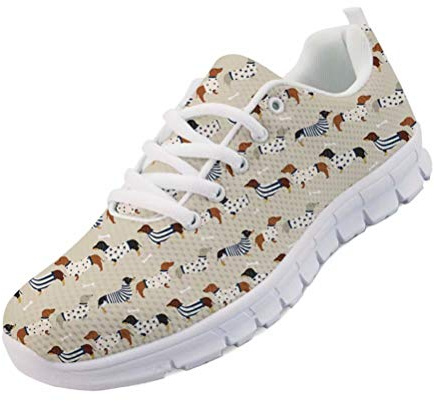 chaqlin Femmes Sport Sneaker Mesh Chaussures de Course sur Route pour Les Adolescents Filles Voyage en Plein air Formateurs de randonnée Teckel Fitness Chaussures Léger Taille 39