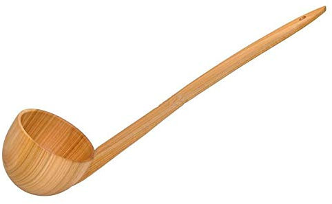 Louche en bois de cerisier louche en bois éco naturel pour cuisine et sauna - imprégnée