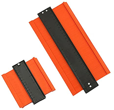 Medidor de Contorno, 2 Piezas Calibre de Contorno, Herramienta Forma de Contorno, Herramienta de Medición de Perfiles, para Medir Esquinas, Proyectos de Carpintería, Azulejos y Laminados (Naranja)