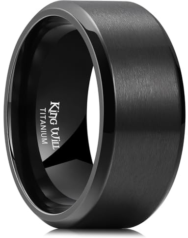 King Will BASIC 5MM/6MM/7MM Argento Titanio Anello di Nozze Per Uomini Donne Coppia Anello Spazzolato/Opaco A Cupola/Passo Bordo Comfort Fit, Z(68.47mm), Titanio, Nessuna pietra preziosa