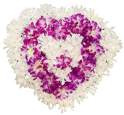 Arreglos de Flores Funerarias de Seda Artificial, Corona de Hortensias de Crisantemo, Corona Conmemorativa de Tributo en Forma de Corazón para Sacrificio de Tumbas(#5)