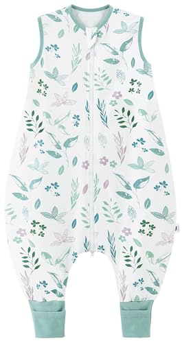 Chilsuessy Baby sovsäck med fötter 2-pack 1 tog barn sommar sovsäck med ben 100 % bomull sovsparkdräkt för pojkar flickor