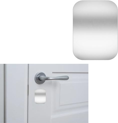 YAZANY Key Hole Cover Plate, 2Pcs Repair Escutcheon Door Lock Cover Door Plate, Blank Self Adhesive Fix Satin Stainless Steel 35 * 45mm