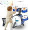 Chinliengu Schlagzeug-Set für Kinder - 5 Trommeln mit Hocker, Percussion-Musikinstrument, Geschenk für 3-8 Jährige, Blaues Jazz-Drum-Kit