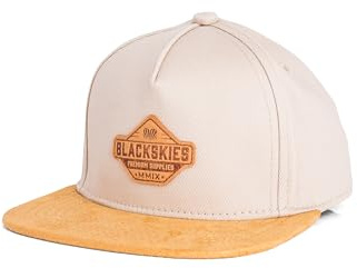 Blackskies® Essentials Snapback Cap Niños Kids-Basecap Niños Y Niñas Gorra Estilosa Gorro Guay Nacimiento Bautizo Béisbol Gorra con Visera - Beige-Marrón-Marrón M