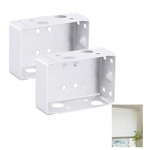 2 PCS White Venetian Blind Brackets Parts, Wooden Blinds Blind Bracket Top Fix Fitting, Curtain Track Brackets